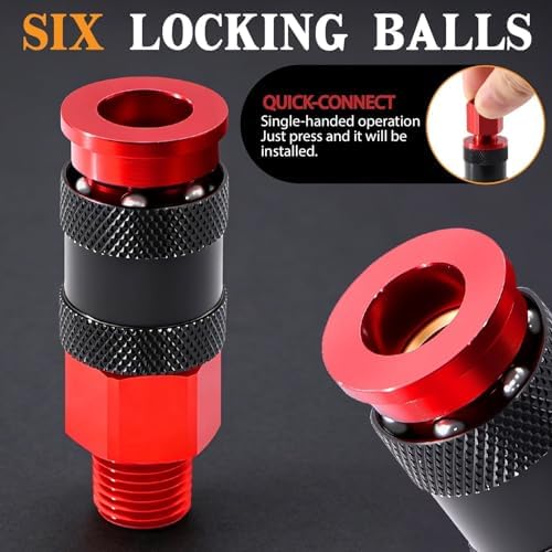 25 PCS 1/4" NPT Universal Air Coupler & Plug Kit Aluminium Alloy