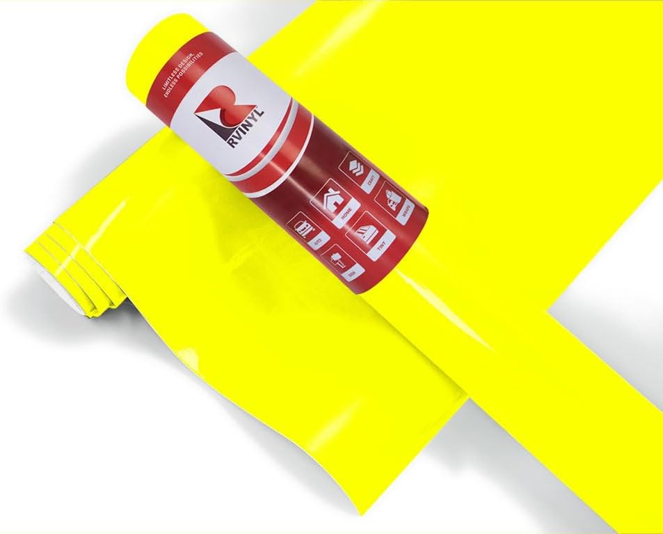 ORACAL 6510 Series Fluorescent Cast Film in Yellow 029-12" x 10ft - Gloss