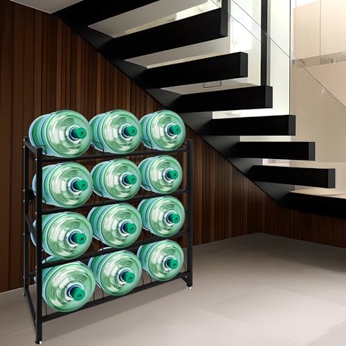 12-Tray 5 Gallon Water Jug Holder,4-Tier Water Jug Rack