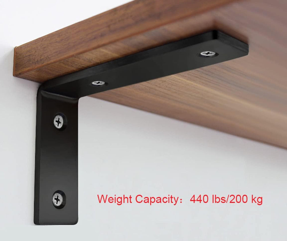 Heavy Duty Shelf Brackets 10 inch Rustic L Black Shelf Brackets 10 x 6 inches...