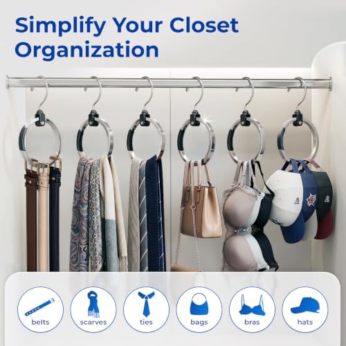 Rolly Hangerยฎ Premium Closet Organizer, Rotating Aluminum Ring Hanger with 36...