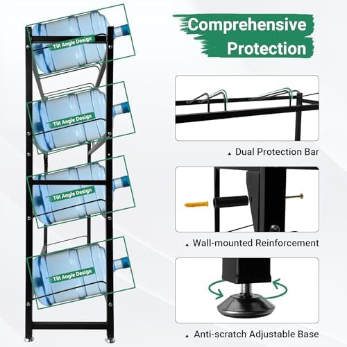 12-Tray 5 Gallon Water Jug Holder,4-Tier Water Jug Rack