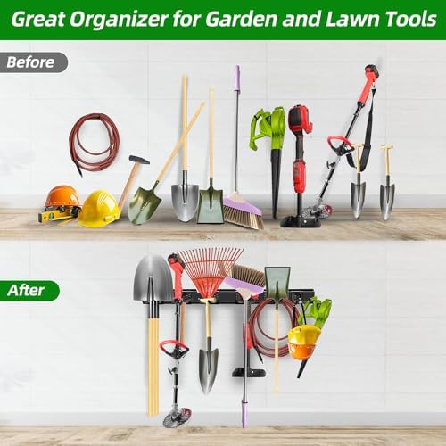 PIYILO Garage Wall Organizer, 48 inches Adjustable Garden Tool Organizer