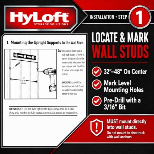 HyLoft Wall-Mounted Folding Tire Storage Loft Rack