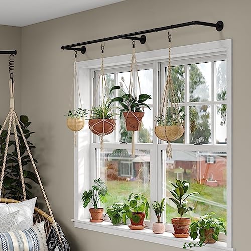 Industrial Pipe Clothes Rack with 3 S-shaped Hooks, 72โ'L Wall Mounted Ga...
