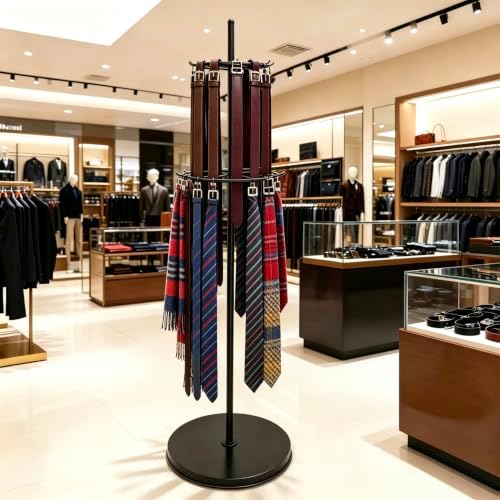Rotatable Organizer Belt Hanger Tie Rack Scarf Purse Display