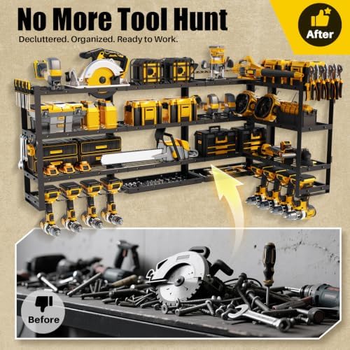 XLarge 64''W Power Tool Organizer Wall Mount, 4-Tier