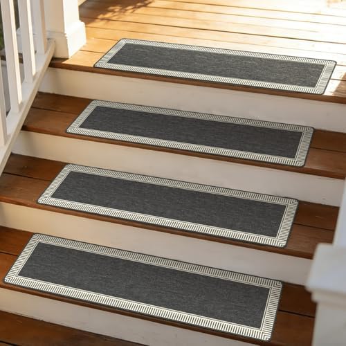 SALLOUS Outdoor Stair Treads 8” x 30” - 10-Pack Non Slip Stair Grip Tape for ...