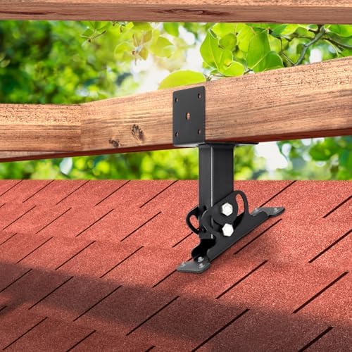 2 Pack 304 SS 4x4 Heavy Duty Adjustable Roof Riser Brackets (Black)