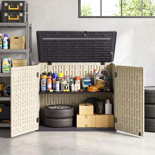 Tangkula 20 Cu.Ft Large Outdoor Storage Cabinet w/Adjustable Shelf