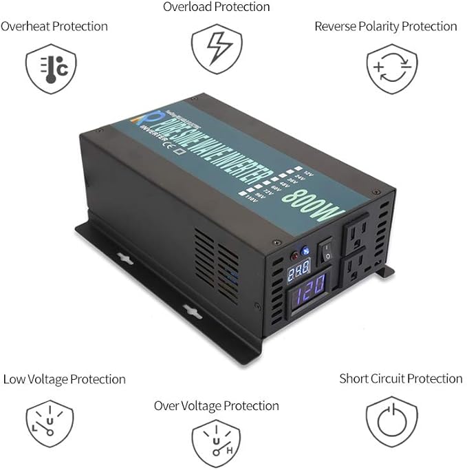 WZRELB Full Power Full Power Endurable Led Display 800W Pure Sine Wave Solar