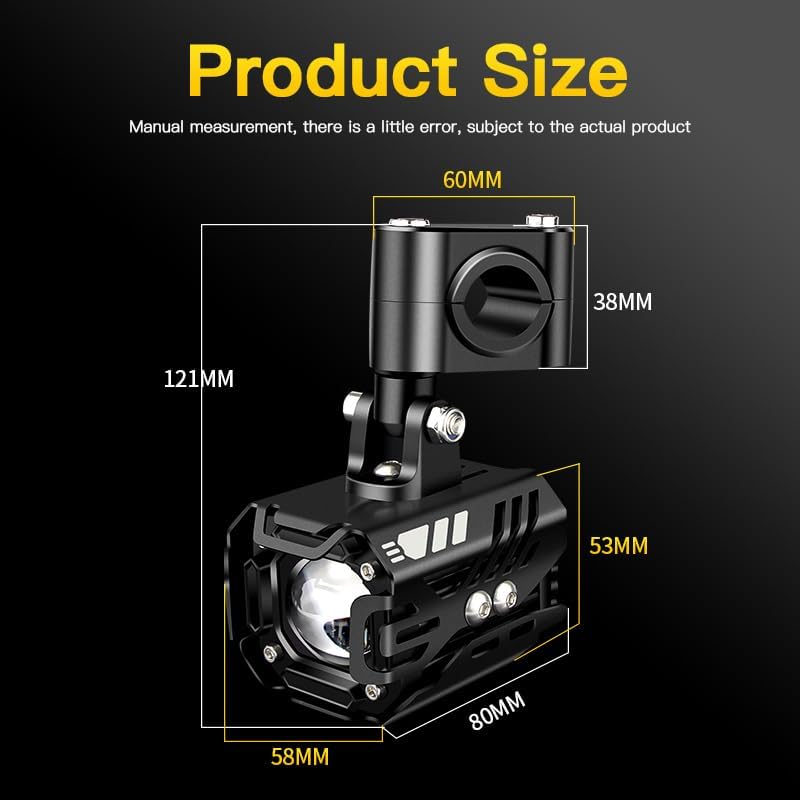 LED Motorcycle Auxiliary Lights Driving Fog Lights Universal Spotlights White...