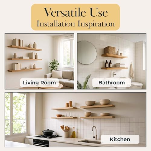 Invisible Floating Shelf Bracket 8 Inch Rod 3/4 inch Diameter Heavy Duty with...