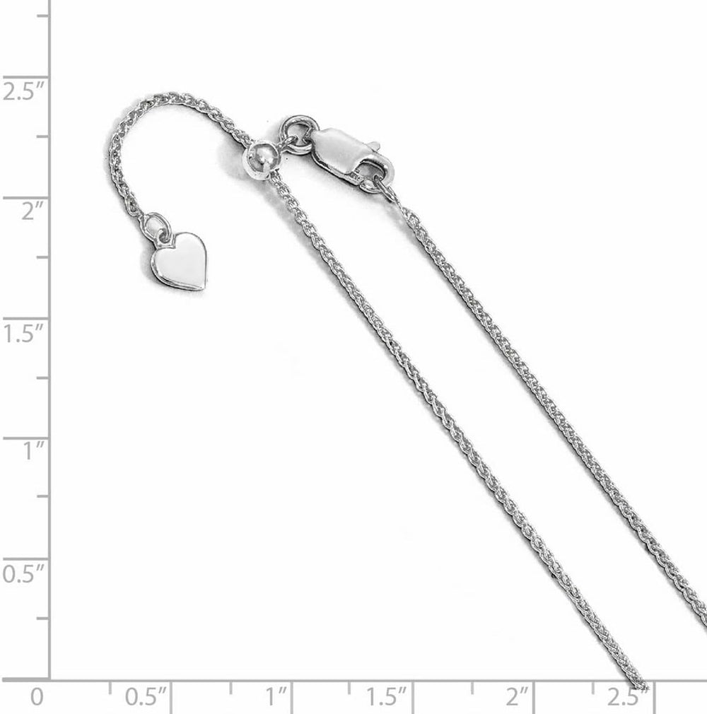 JewelryWeb 1.3mm 925 Sterling Silver Polished Lobster Claw Closure Adjustable...