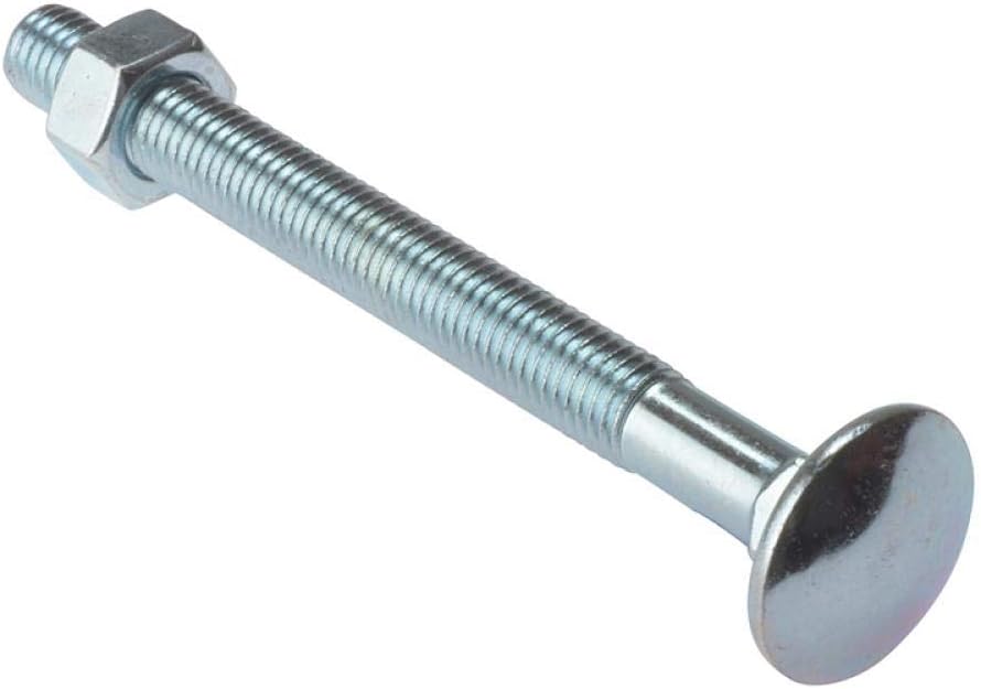 Carriage Bolt & Nut ZP M8 x 160mm Bag 10