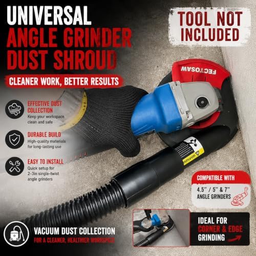 Dust Shroud for Angle Grinder with Diamond Grinding Cup Wheel, 4.5โ5 Inch &am...