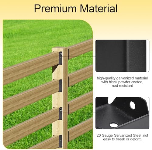LukLoy 50 Pack 2x4 Brackets for Wood Rail, Black Deck Railing Brackets Connec...