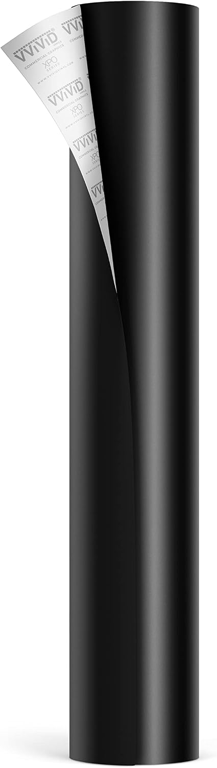 VViViD Matte Black Car Wrap Adhesive Film with Air Release (10ft x 5ft) Perfe...