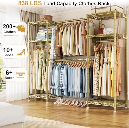 Ulif E7 Garment Rack, Heavy Duty Clothes Storage System with Extendable Rod