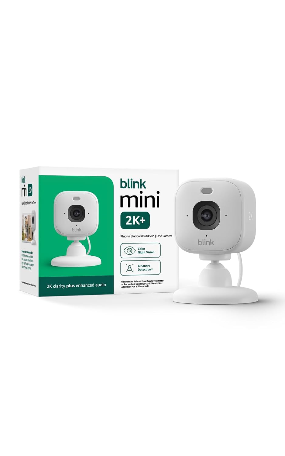 Blink Mini 2K+ (newest model) – Plug-in Home & Pet Indoor Security Camera...