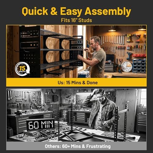 Large 49.8" Power Tool Organizer Wall Mount, 4-Tier