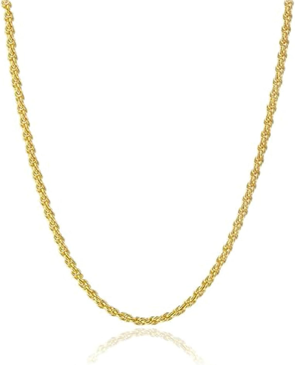 14k Solid Yellow Gold Rope Chain Necklace for Women and Men 1.5/2/2.5/3mm Wid...