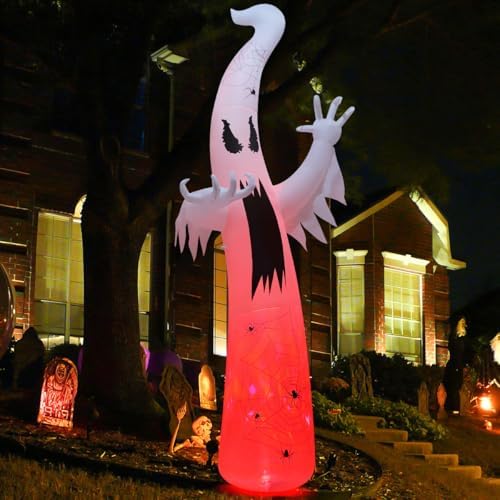 GOOSH 12 FT Halloween Inflatables Ghost Outdoor Decorations Blow Up Yard Gian...