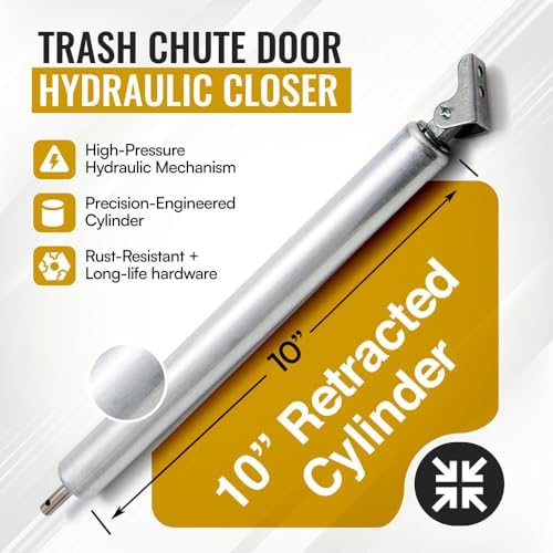 Trash Chute Door Hydraulic Closer. 10 Inch Retracted Piston Pump for Bottom &...