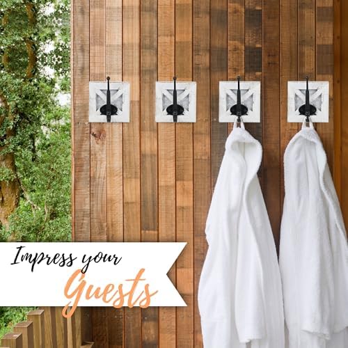 Autumn Alley Farmhouse Bathroom Decor White Hooks, Towel, Coat, and Robe Hook...