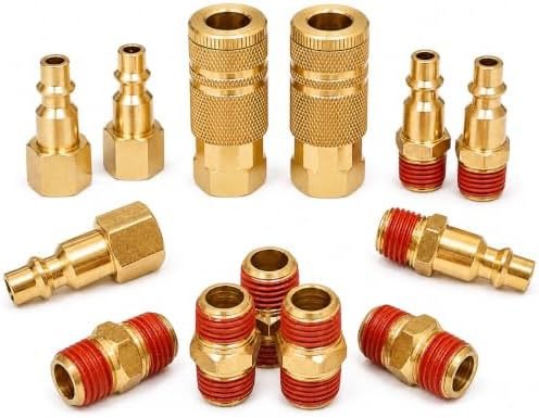 1/4 Inch NPT Air Coupler and Plug Kit with sealant