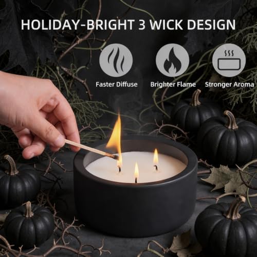 Viyffo 20oz Large Fall Scented Candle โ Eucalyptus & Rosemary, 3 Wick Non...