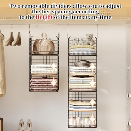 Yuyetuyo 5 Tier Closet Hanging Organizer and Storage Separable Hanging Closet...