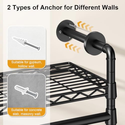 ULIFHOME M7 Wall-Mounted Clothes Rack, Heavy-Duty Garment Closet System