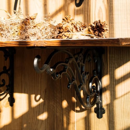 15.8''x9.5'' Decorative Shelf Brackets,2 Pack Cast Iron Shelf...