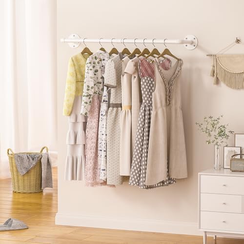 ERYTLLY Industrial Pipe Wall Mounted Clothes Rack,38 Inches Heavy Duty Detach...