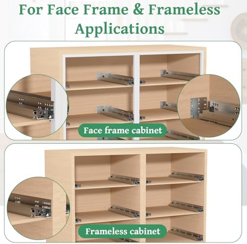 5Pair(10Pack) 18 Inch Undermount Drawer Slides with Rear Mount Bracket
