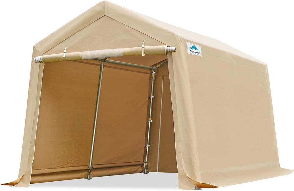 ADVANCE OUTDOOR 8x14 ft Steel Metal Peak Roof Portable Garage Shelter Storage