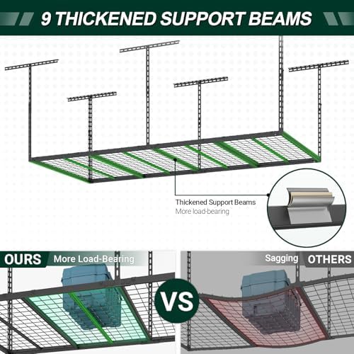 4x8 FT Overhead Garage Storage Rack,750LBS Weight Capacity