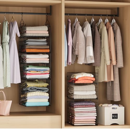 X-cosrack Hanging Closet Organizer and Storage - 5-Tier Closet Storage Organi...