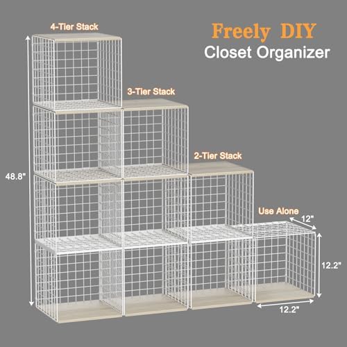 Hencawima 6 Pack Stackable Closet Organizer, Closet Organizers and Storage Sh...