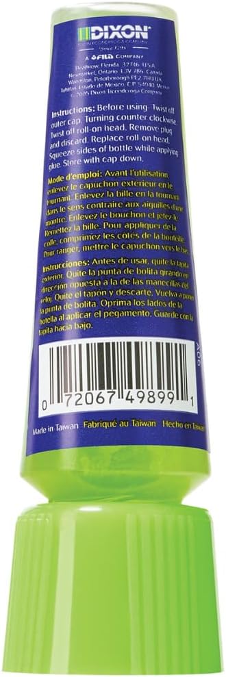Prang Roll-On Liquid Glue, Fluorescent Green, Dries Clear, 1.69 oz. (50 mL), ...