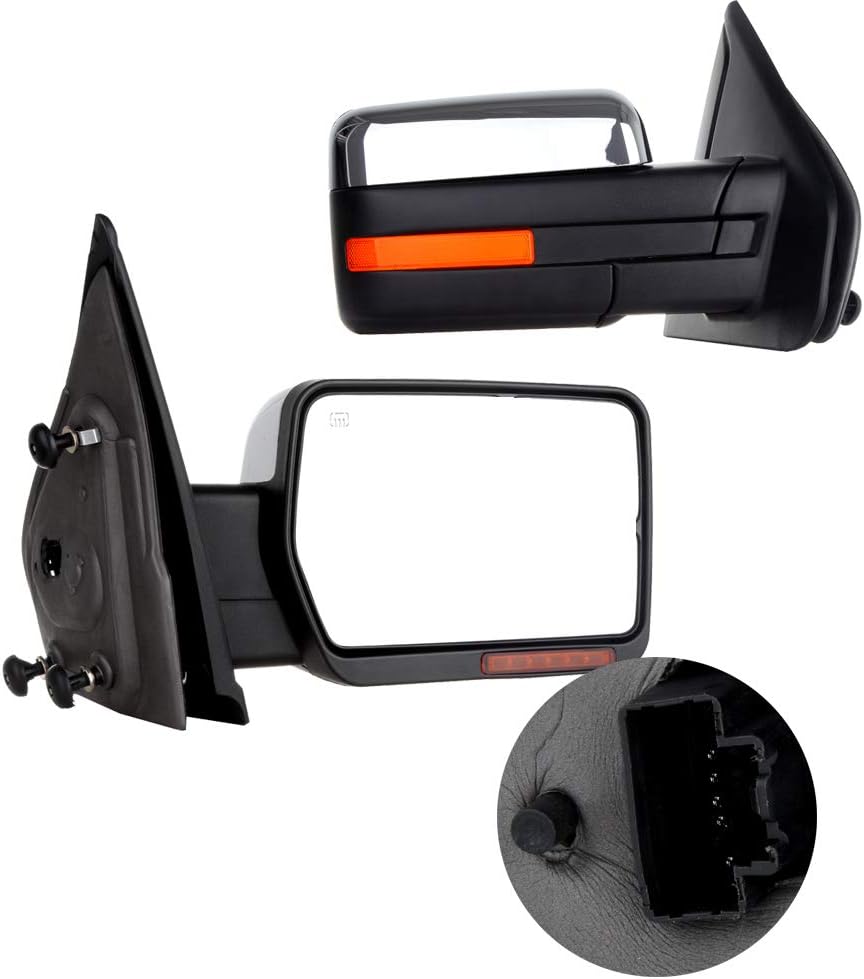 A Pair Heated Towing Mirrors Fits 2004-2014 for Ford for F150 Pickup, Power A...