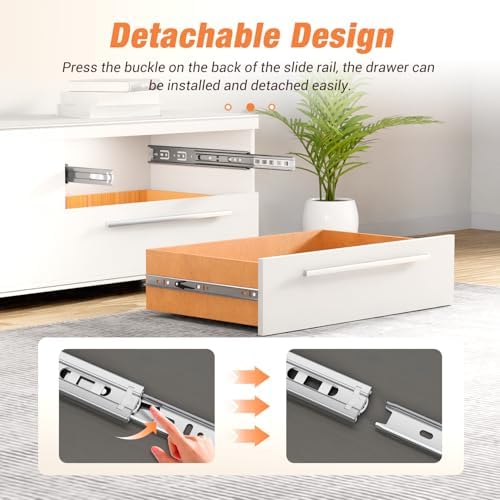 Drawer Slides Ball Bearing 3 Folds Full Extension Side Mount Cabinet Runners ...