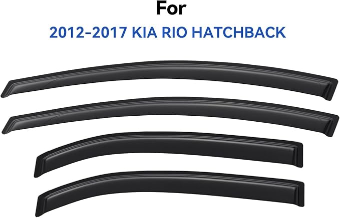 Window Visors Rain Guards for 2012-2017 Kia Rio Hatchback, Out-Channel Window