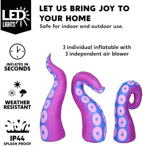 Joiedomi 3 Pcs Halloween Inflatables Octopus Tentacle Outdoor Window Decorati...