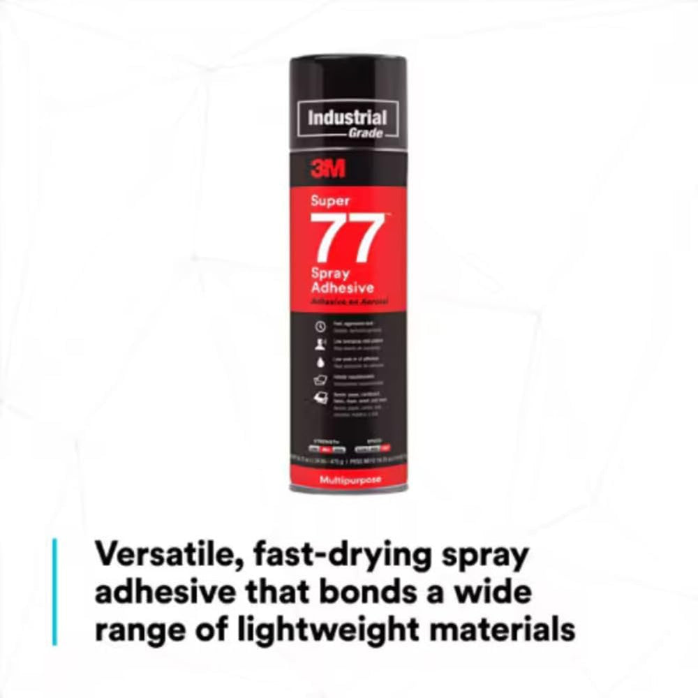 3M Industrial 021200-21210 Clear Super 77 Multi-Purpose Spray Adhesive, 16.75...