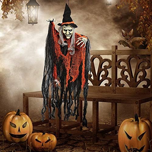 JOYIN 3 Pack 35โ Hanging Ghosts Witch Pumpkin Decor Hanging Halloween Decorat...