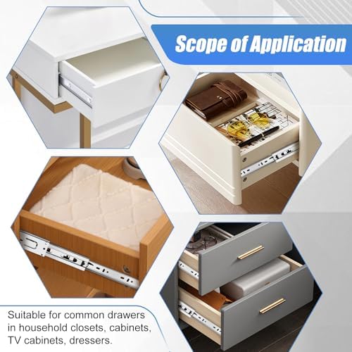 20 inch Drawer Slides 4 Pairs (8pcs) Full Extension Ball Bearing Drawer Rails...