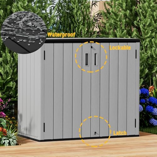Mrosaa Large Outdoor Storage Box,Resin Sheds&Outdoor Storage Waterproof/L...