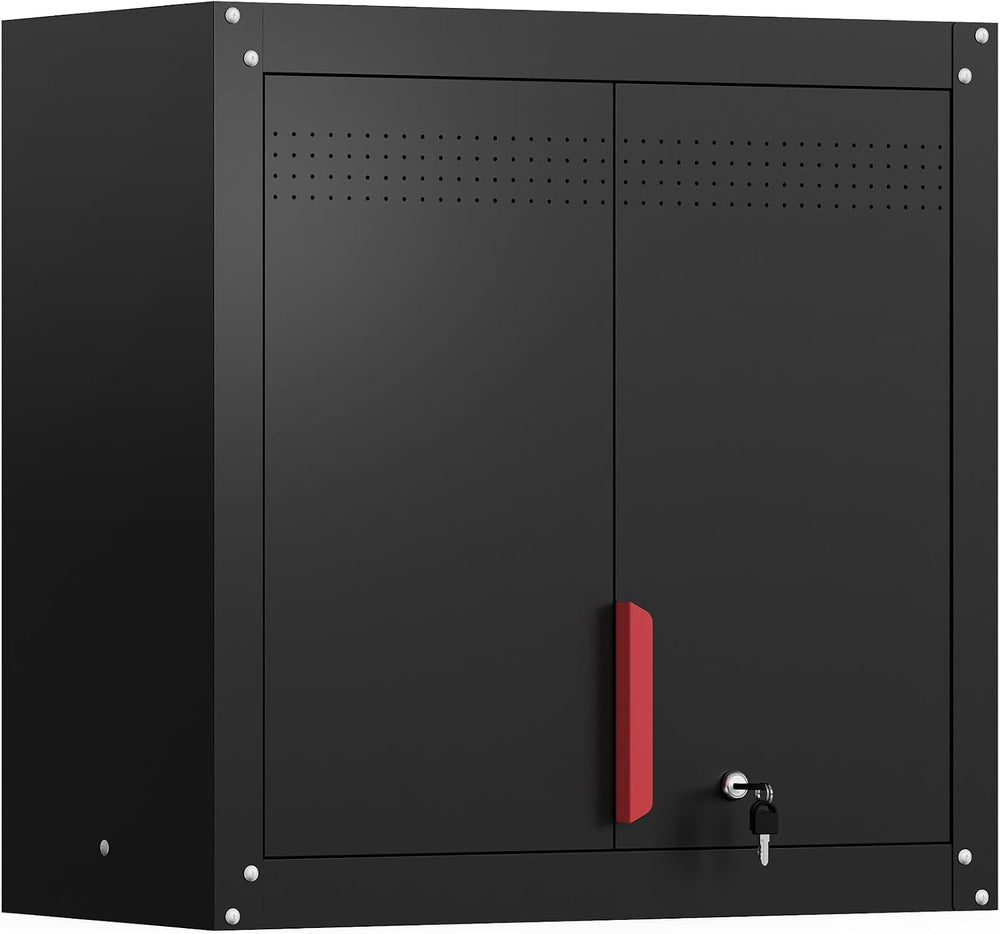 30" Metal Garage Wall Cabinet,Metal Wall Cabinets with Lock & Adjust...